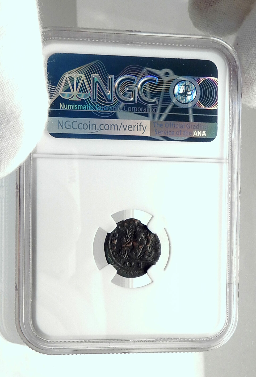 Ancient ROMAN Pagan FESTIVAL OF ISIS ? Ancient Coin w SERAPIS & NILE NGC i77381