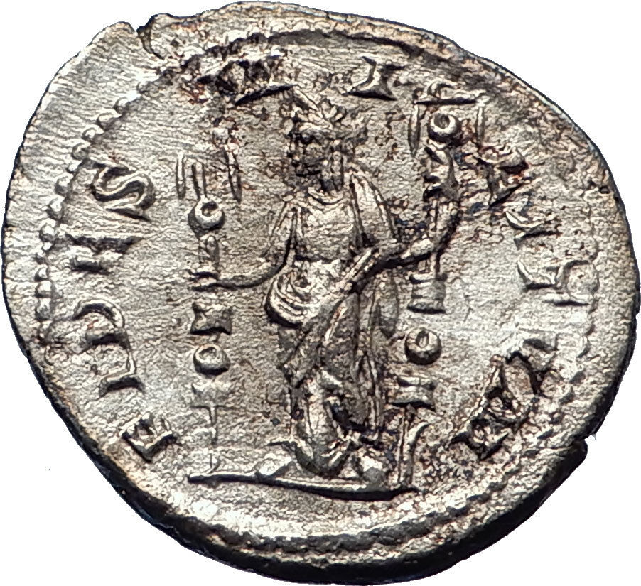 SEVERUS ALEXANDER 222AD Genuine Ancient Silver Roman Coin FIDES Trust i73242