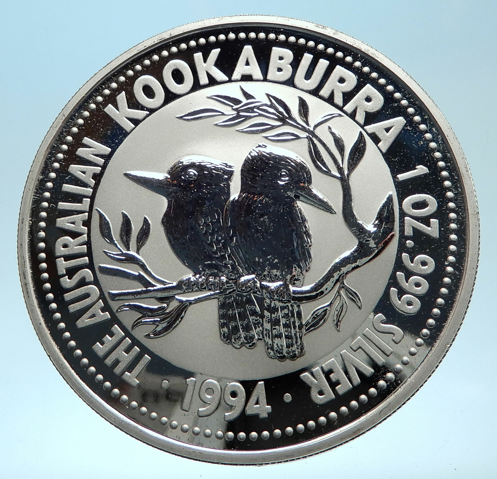 1994 AUSTRALIA Kookaburra Birds Tree 1 oz Silver 1 Dollar Australian Coin i77564