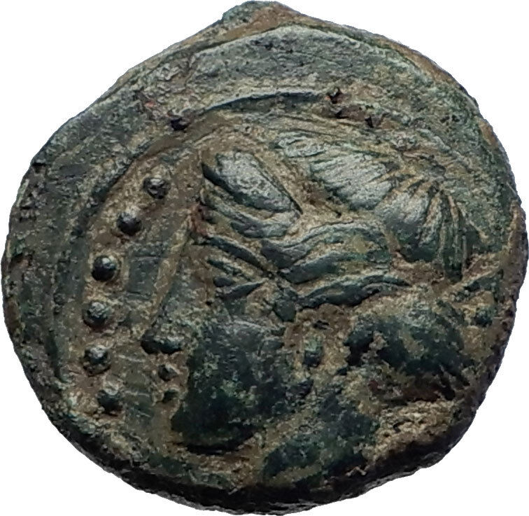 HIMERA Ancient SICILY 420BC Authentic Genuine Greek Coin w NYMPH WREATH i73753