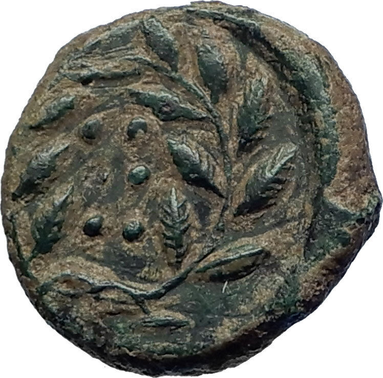 HIMERA Ancient SICILY 420BC Authentic Genuine Greek Coin w NYMPH WREATH i73753