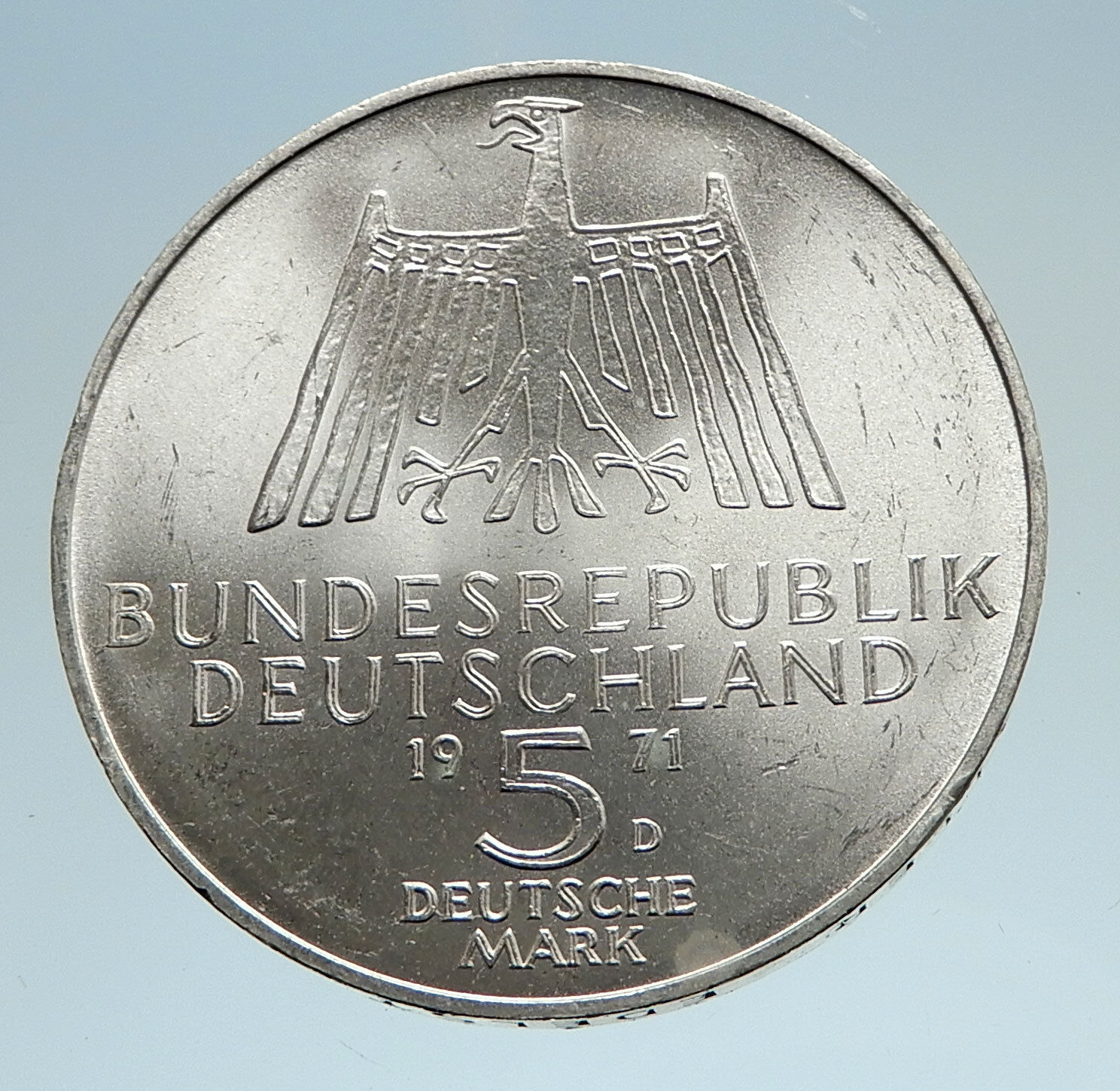 1971 D GERMANY w ALBRECHT DURER Artist Genuine Antique Silver German Coin i75033