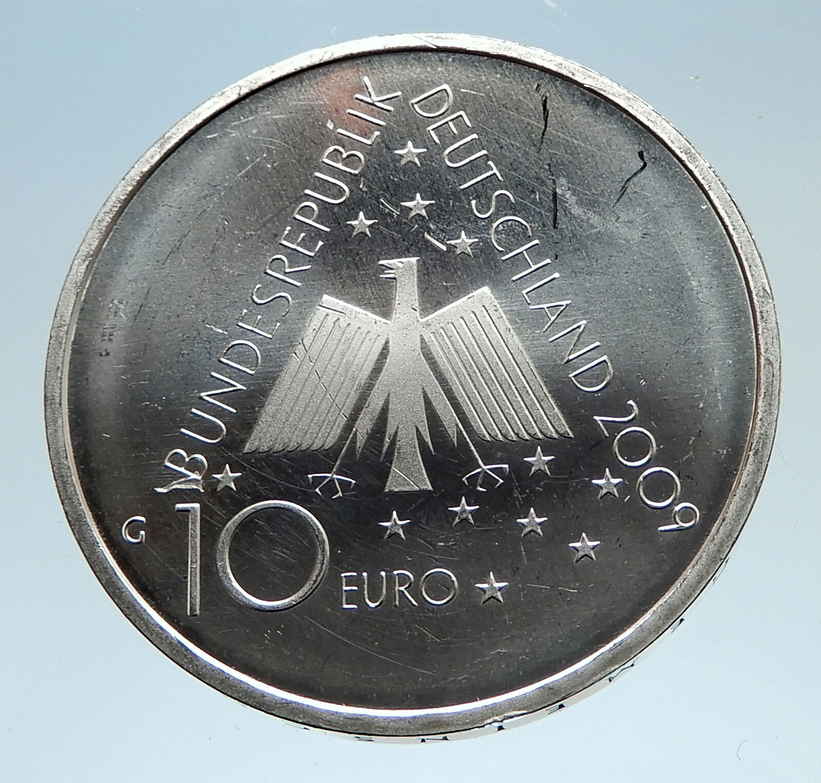 2009 GERMANY with Pyramid Theme Youth Hostels Genuine Silver 10 Euro Coin i75194