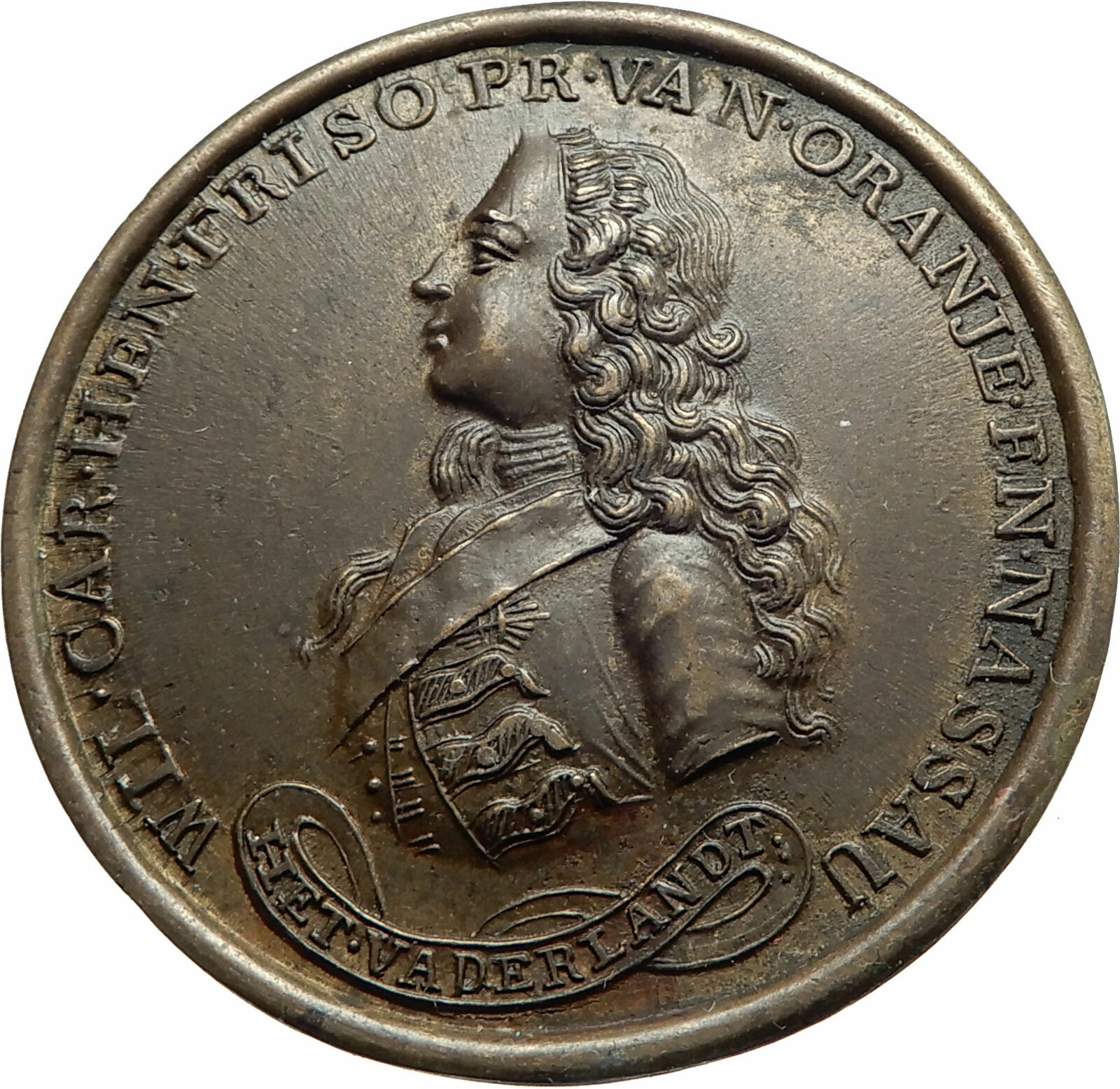 1747 NETHERLANDS King William IV Unified Provinces w Lion Genuine Medal i75722