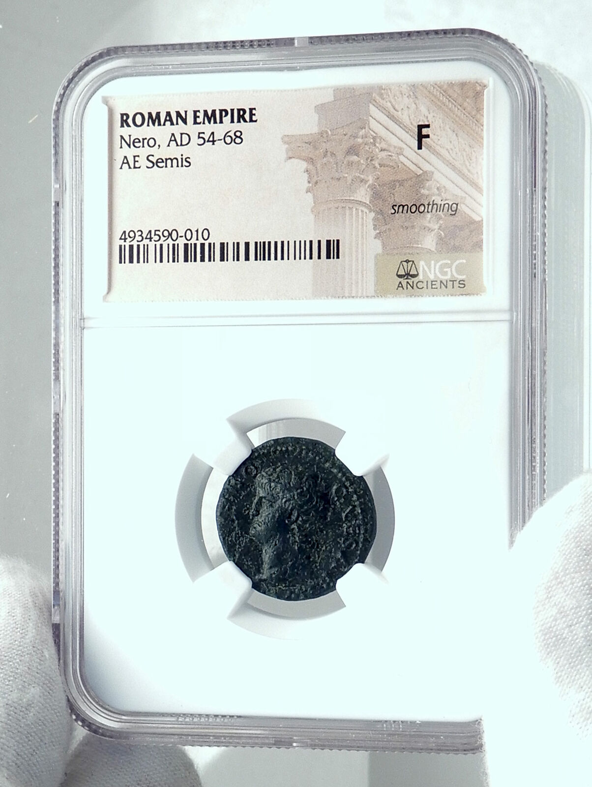 NERO Authentic Ancient 66AD Lugdunum Lyons Genuine Roman Coin ROMA NGC i77654