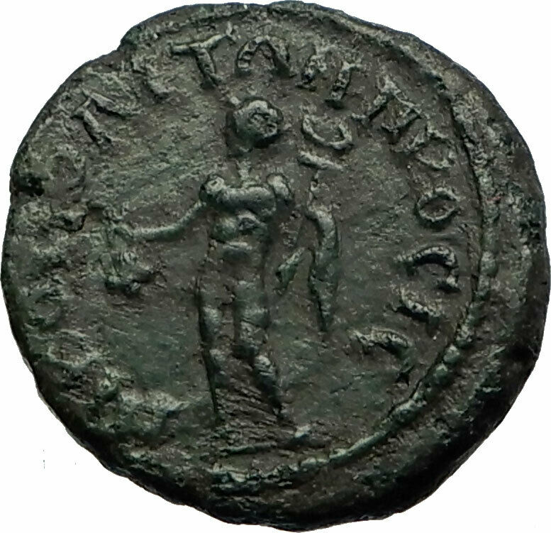 CARACALLA 198AD Authentic Ancient Nicopolis ad Istrum Roman Coin w HERMES i77144