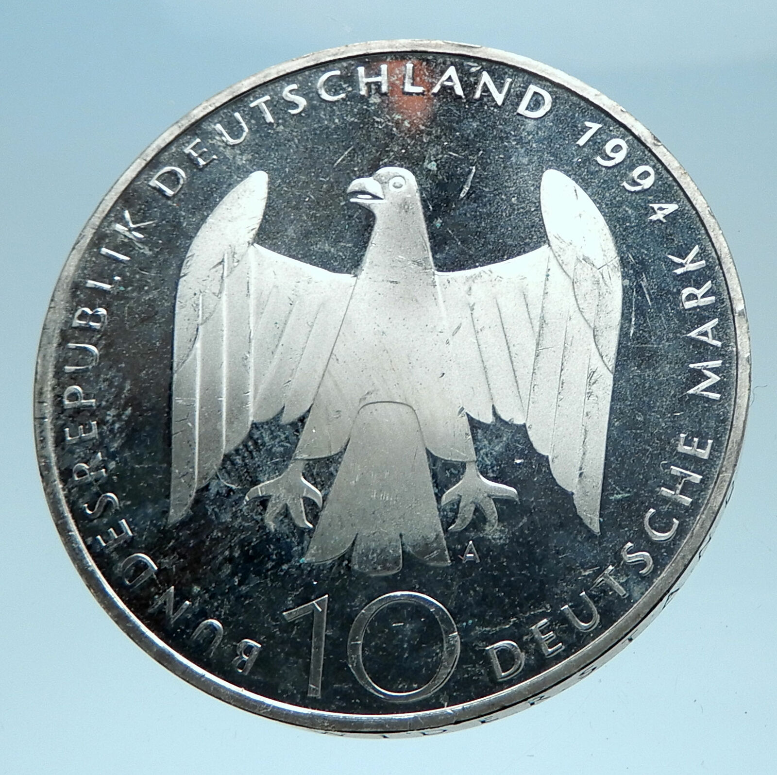 1994 GERMANY German Resistance Wing w/ Chains Genuine 10 Mark Silver Coin i77940