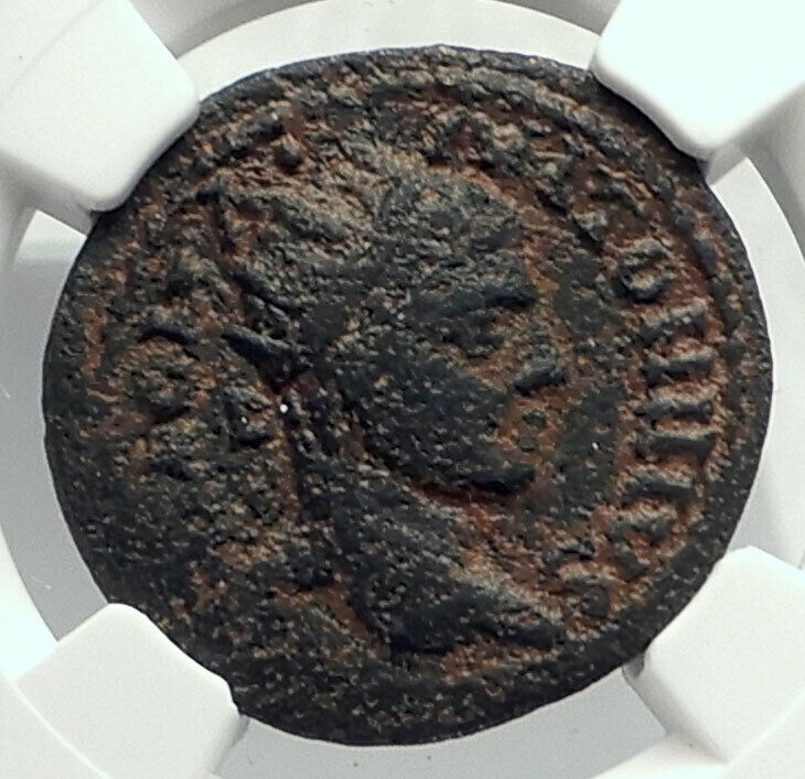 ELAGABALUS Authentic Ancient EMESA Olympic-style PRIZE URN Roman Coin NGC i77407