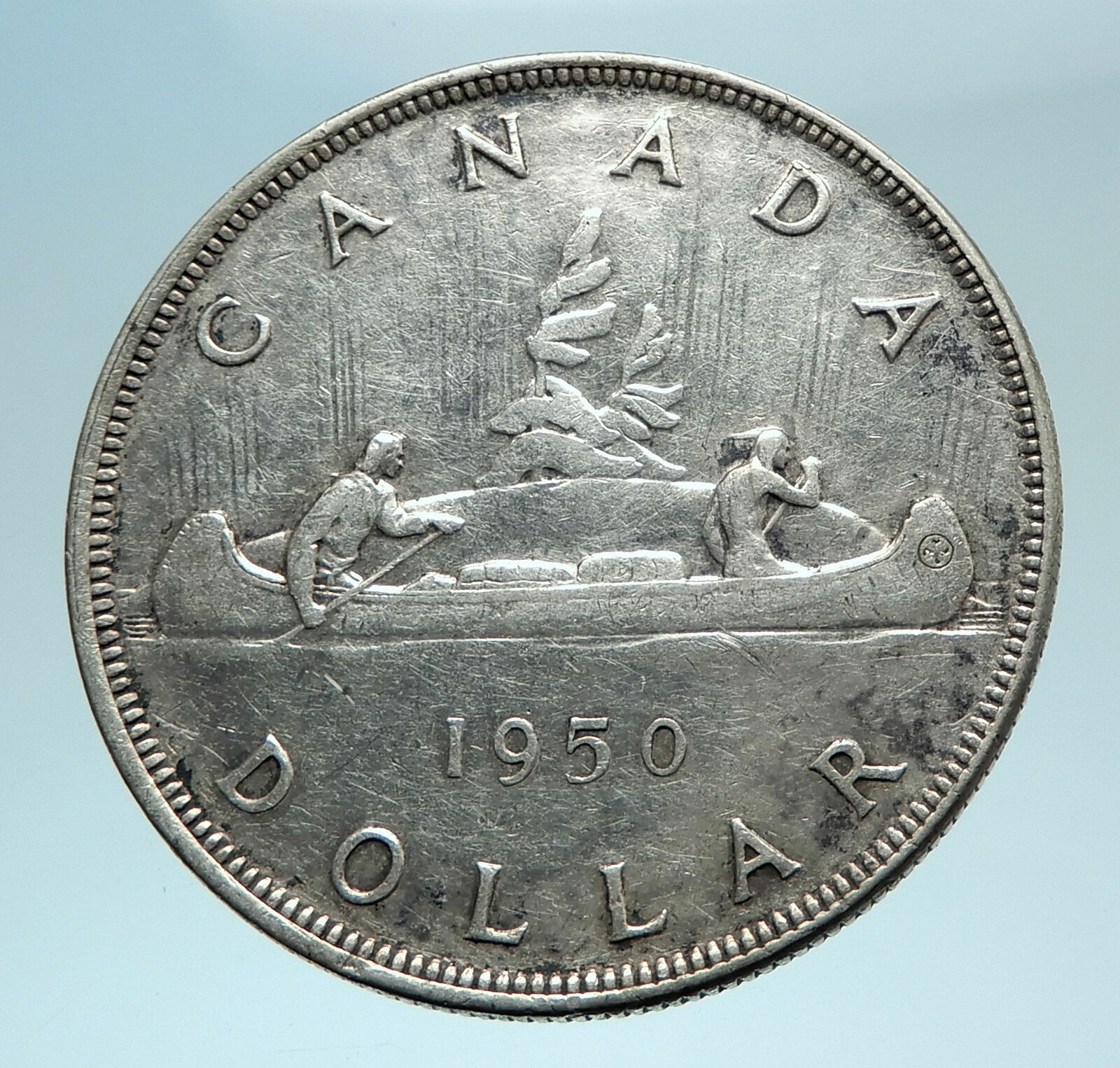 1950 CANADA with UK King George VI Voyagers Genuine Silver Dollar Coin i78624