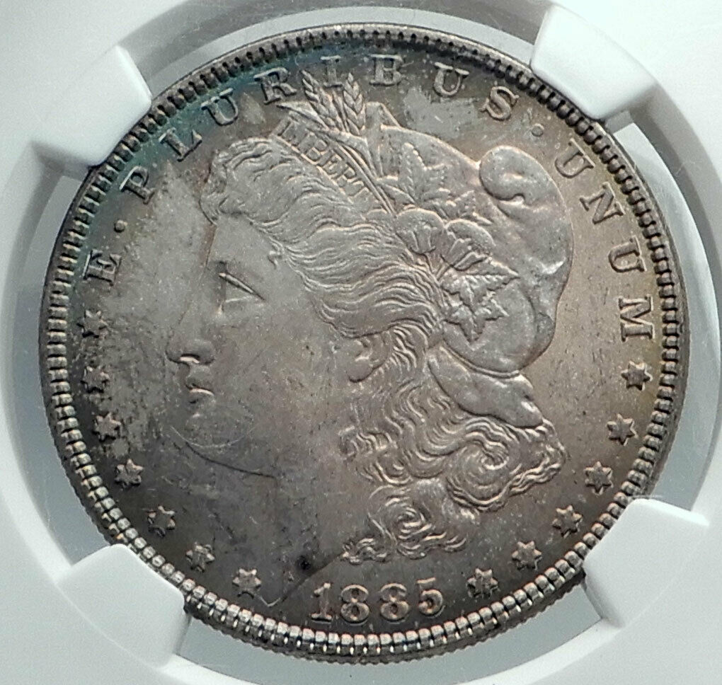 1885 UNITED STATES of America SILVER Morgan US Dollar Coin EAGLE NGC MS i78493