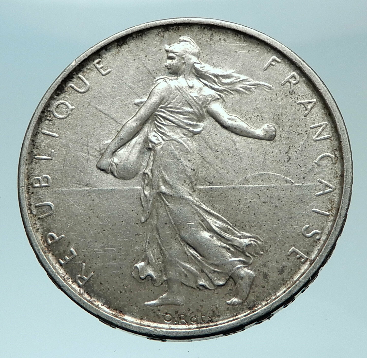 1961 FRANCE French LARGE with La Semeuse SOWER WOMAN Silver 5 Francs Coin i78768