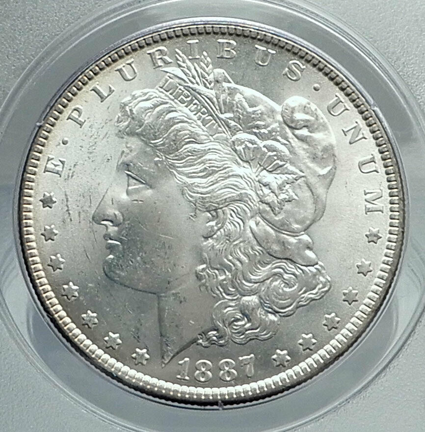 1887 UNITED STATES of America SILVER Morgan US Dollar Coin EAGLE PCGS MS i78488