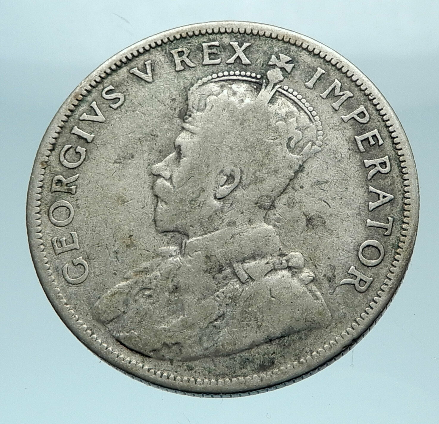 1933 SOUTH AFRICA under UK King GEORGE V Silver 2 Shillings Vintage Coin i78358