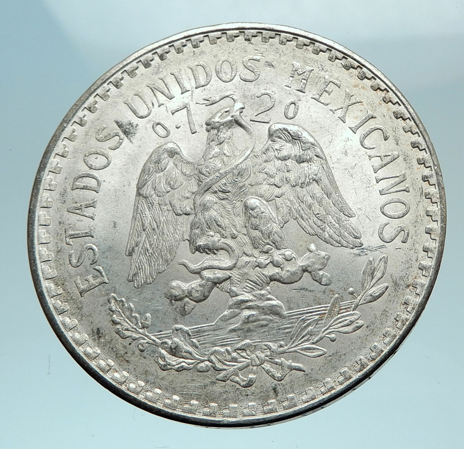 1944 MEXICO Eagle Liberty Cap Large Genuine Silver Peso Mexican Coin i78662