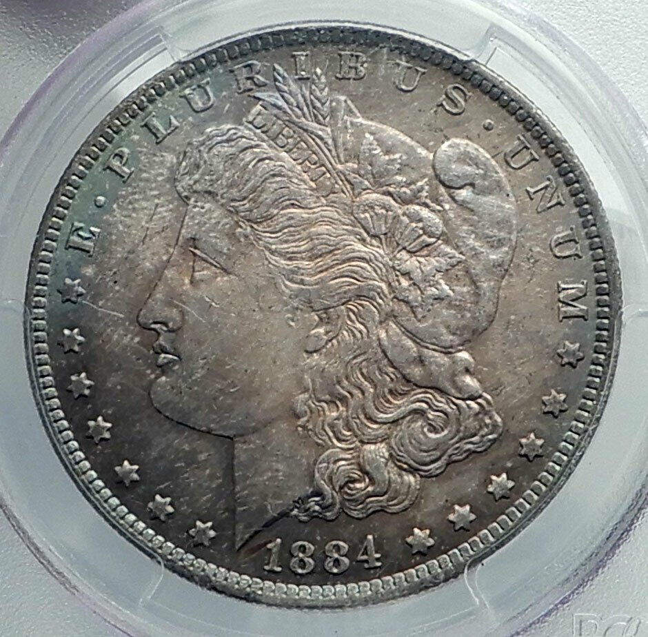 1884 UNITED STATES of America SILVER Morgan US Dollar Coin EAGLE PCGS MS i78878