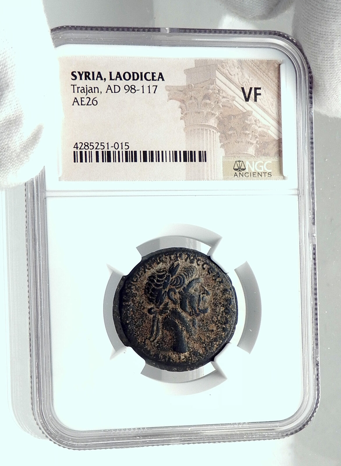 TRAJAN Authentic Ancient Laopdicea ad Mare in Seleucis Roman Coin NGC i79195