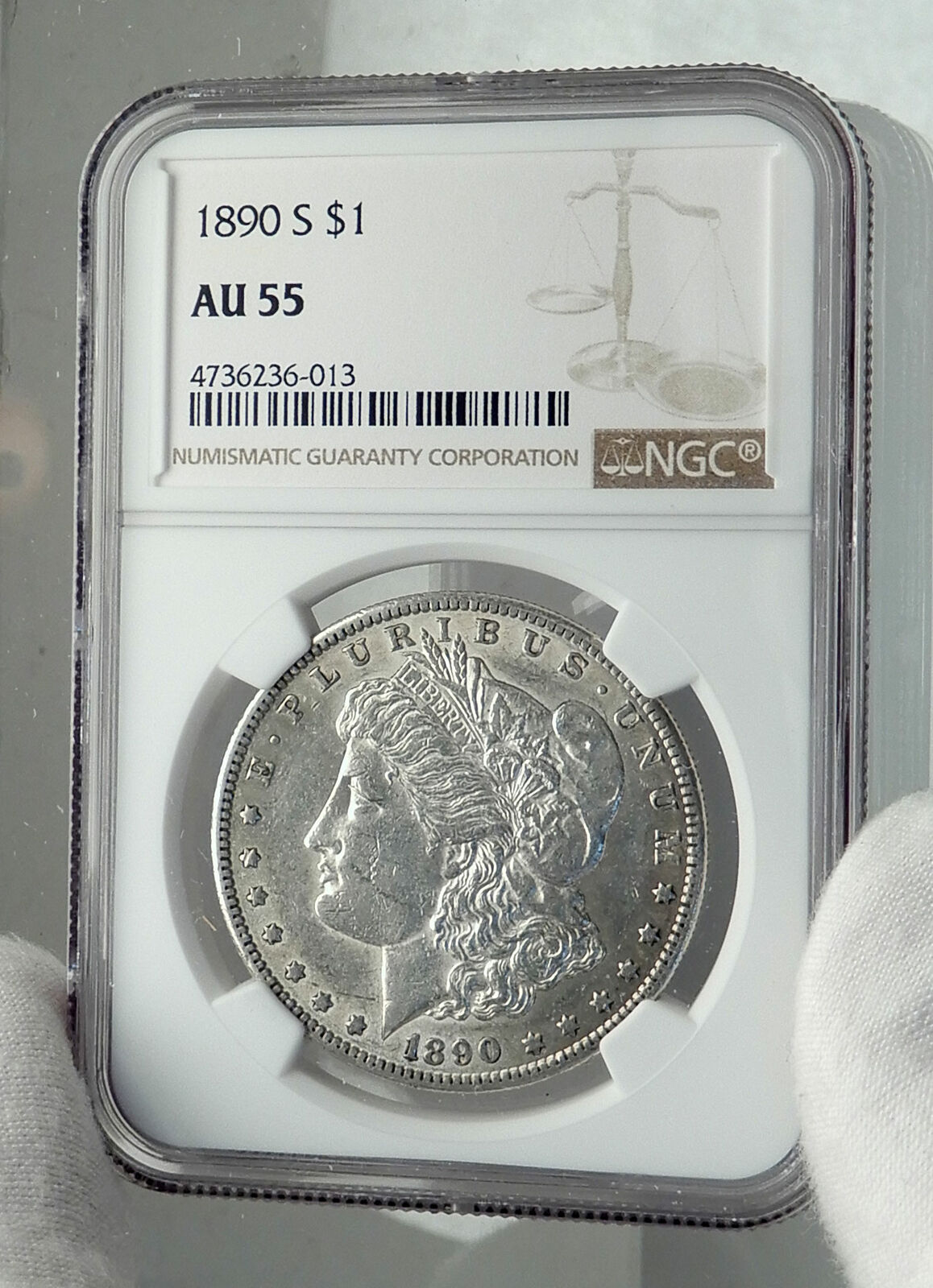 1890 UNITED STATES of America SILVER Morgan US Dollar Coin EAGLE NGC i79603