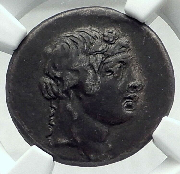 PANTIKAPAION in BOSPORUS 90BC Authentic Ancient Greek Coin w DIONYSUS NGC i79642