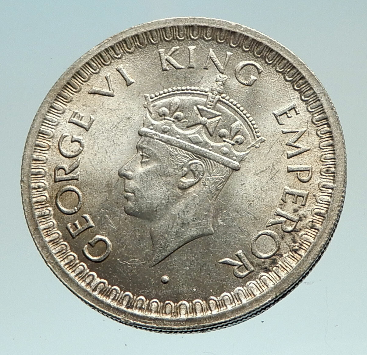 1944 INDIA States UK King George VI Genuine Silver 1/2 RUPEE Indian Coin i76968