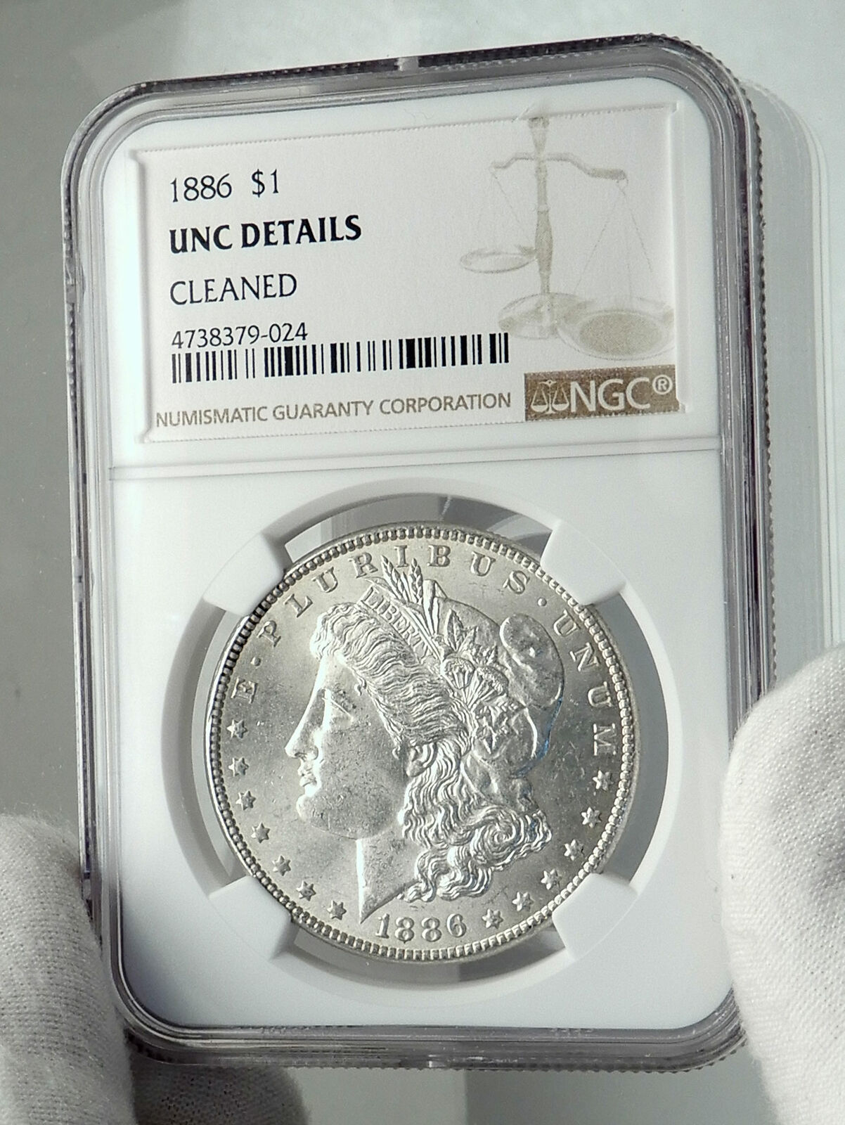 1886 UNITED STATES of America SILVER Morgan US Dollar Coin EAGLE NGC i79830