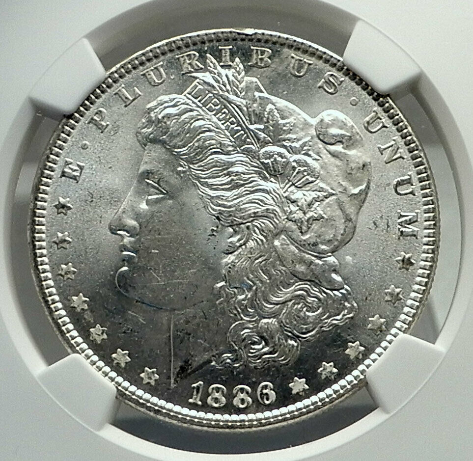 1886 UNITED STATES of America SILVER Morgan US Dollar Coin EAGLE NGC MS i79838