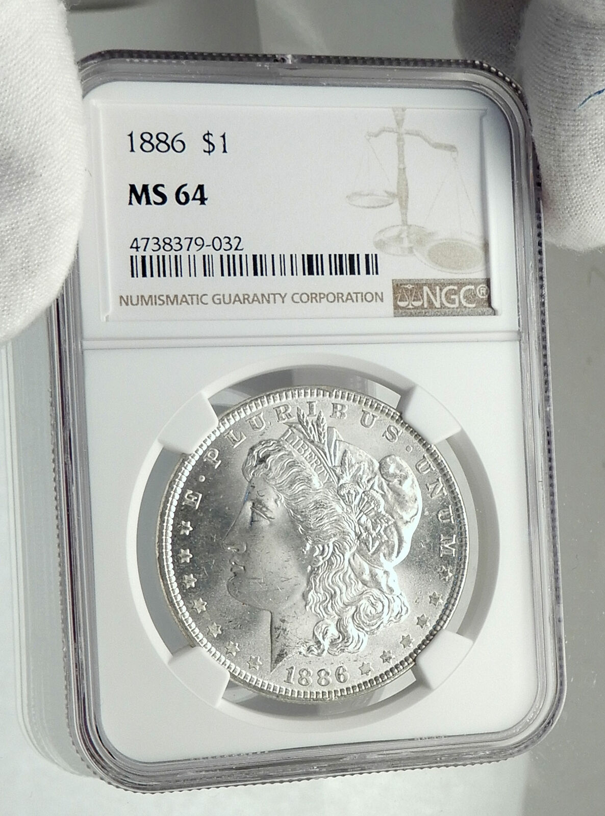 1886 UNITED STATES of America SILVER Morgan US Dollar Coin EAGLE NGC MS i79838