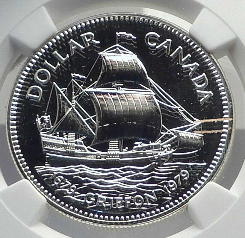 1979 CANADA UK Queen Elizabeth II Griffon Ship Specimen Silver Coin NGC i79862