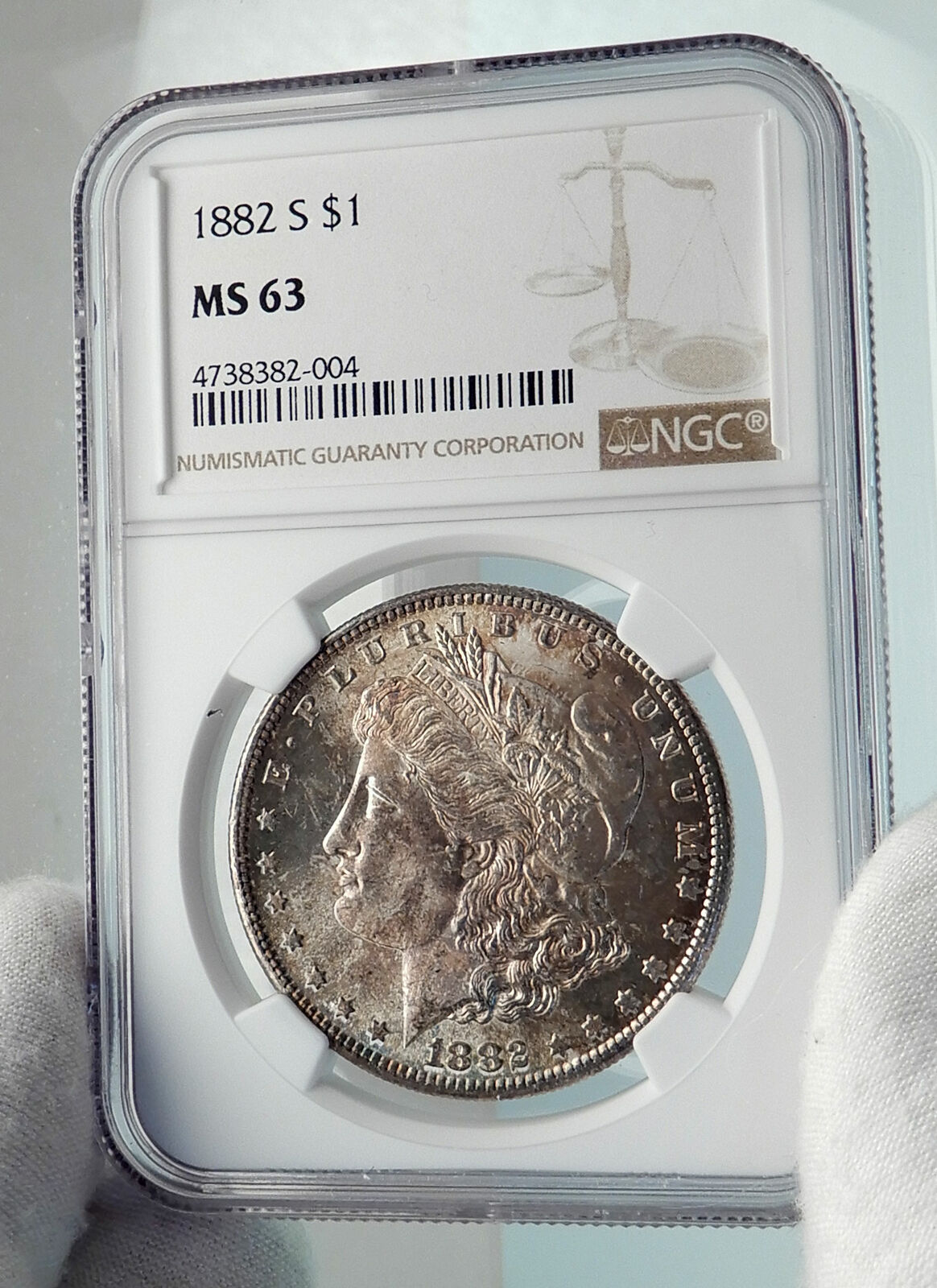 1882 UNITED STATES of America SILVER Morgan US Dollar Coin EAGLE NGC MS i79844