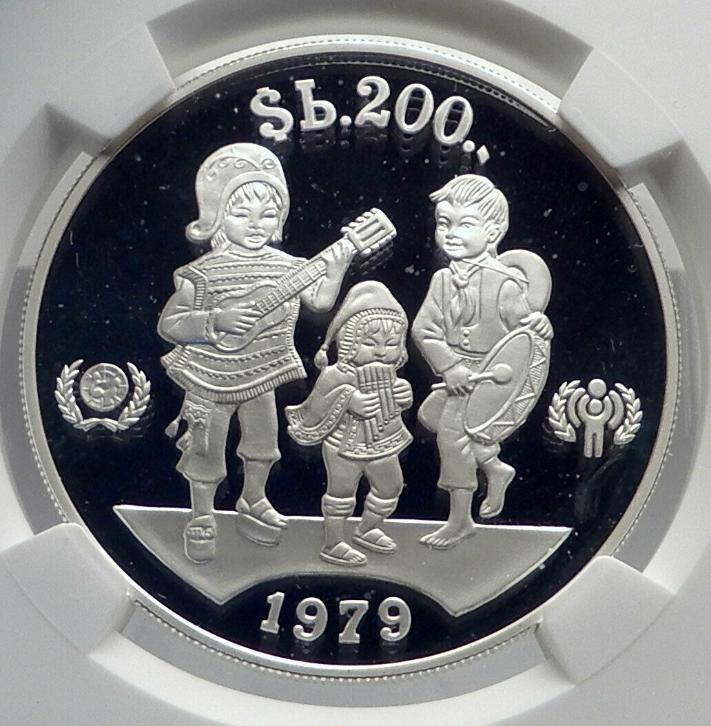 1979 BOLIVIA Genuine Silver Silver S200P Coin SIMON BOLIVAR NGC i79864