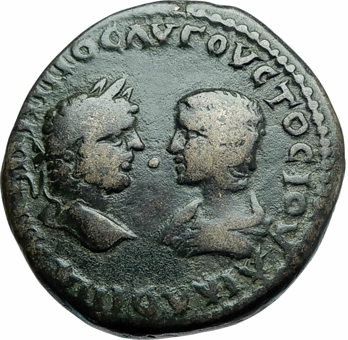 CARACALLA & JULIA DOMNA 198AD Marcianopolis Authentic Ancient Roman Coin i78928