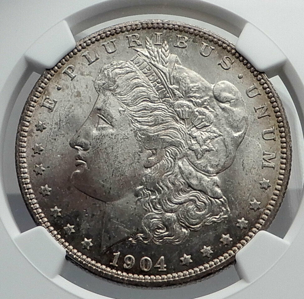 1904 UNITED STATES of America SILVER Morgan US Dollar Coin EAGLE NGC MS i80037
