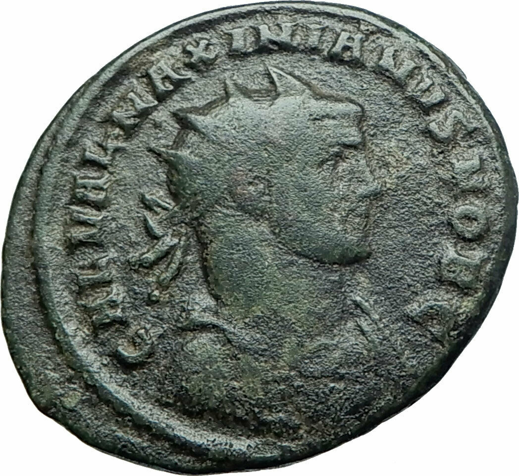 GALERIUS as Caesar with spear & globe Authentic Ancient 293AD Roman Coin i79405