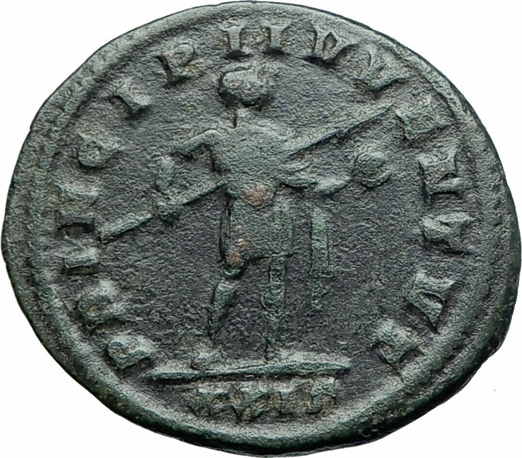 GALERIUS as Caesar with spear & globe Authentic Ancient 293AD Roman Coin i79405