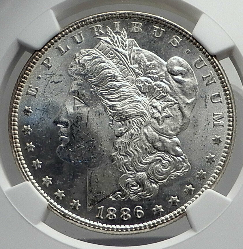 1886 UNITED STATES of America SILVER Morgan US Dollar Coin EAGLE NGC MS i80058