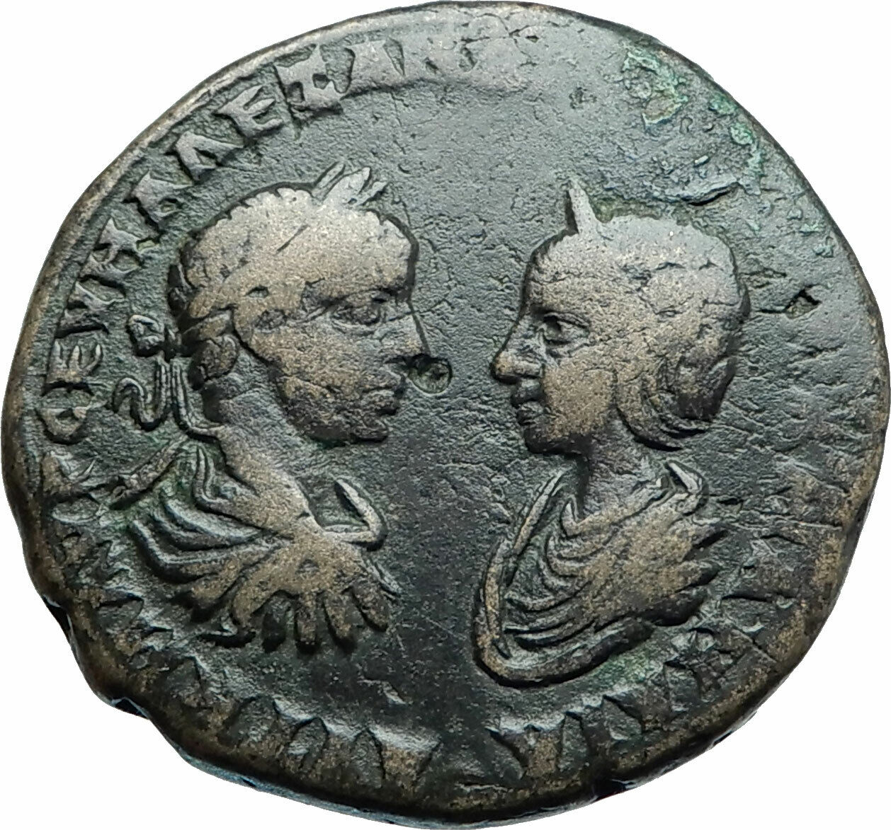 SEVERUS ALEXANDER & JULIA MAMAEA Marcianopolis Ancient Roman Coin ZEUS i78935