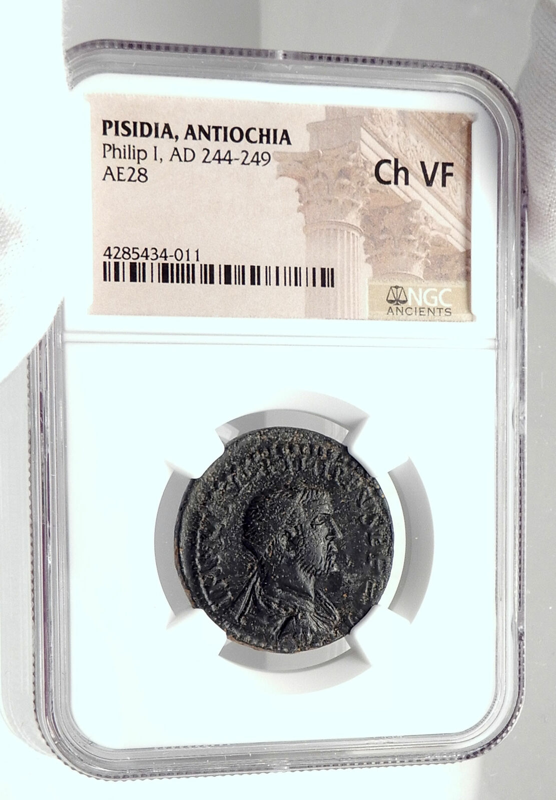 PHILIP I the ARAB Ancient Antioch Pisidia Roman Coin STANDARDS EAGLES NGC i80131