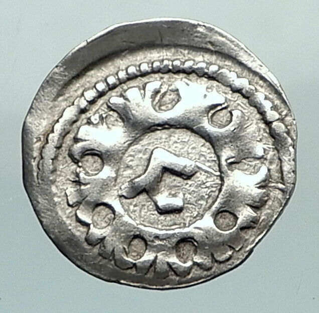 1250 HUNGARY Medieval SILVER Coin of BELA IV with JEWISH HEBREW LETTER i80419