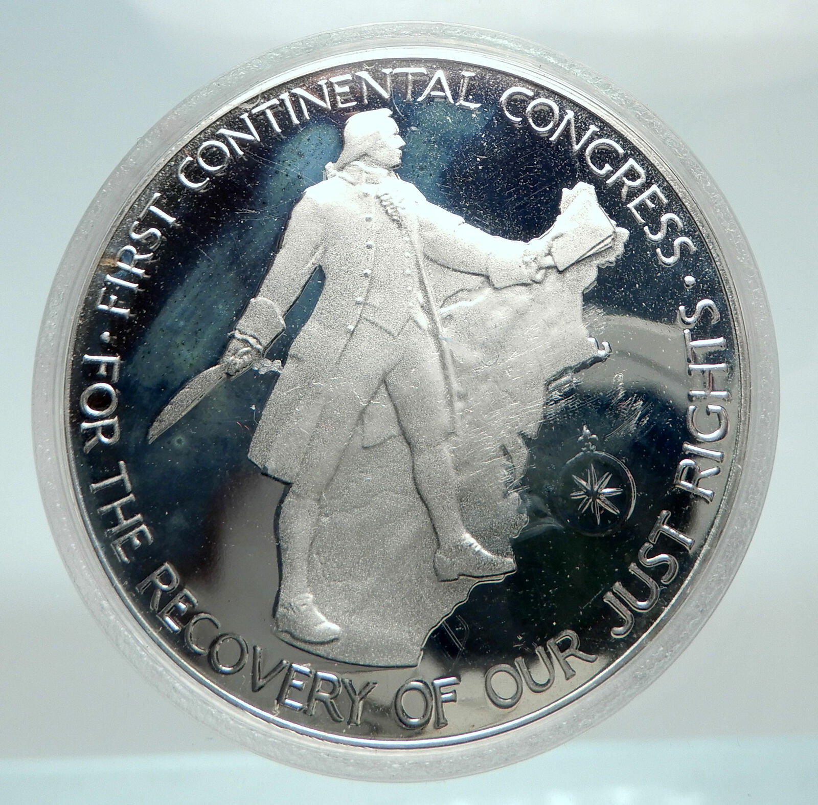 1974 US President JOHN ADAMS 200 First Continental Congress Silver Medal i80278