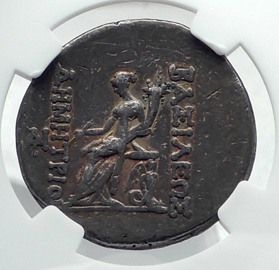 DEMETRIOS I Soter Authentic Ancient Silver Greek TETRADRACHM Coin NGC i80623