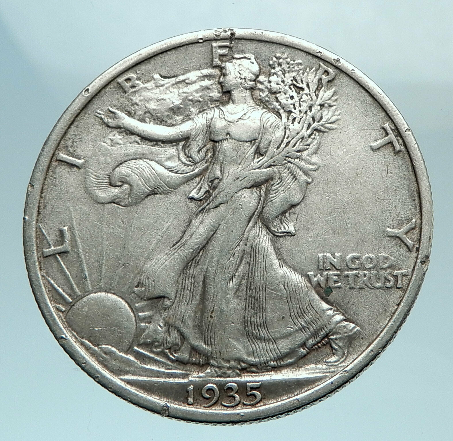 1935 UNITED STATES US Silver WALKING LIBERTY Half Dollar Coin w EAGLE i78572