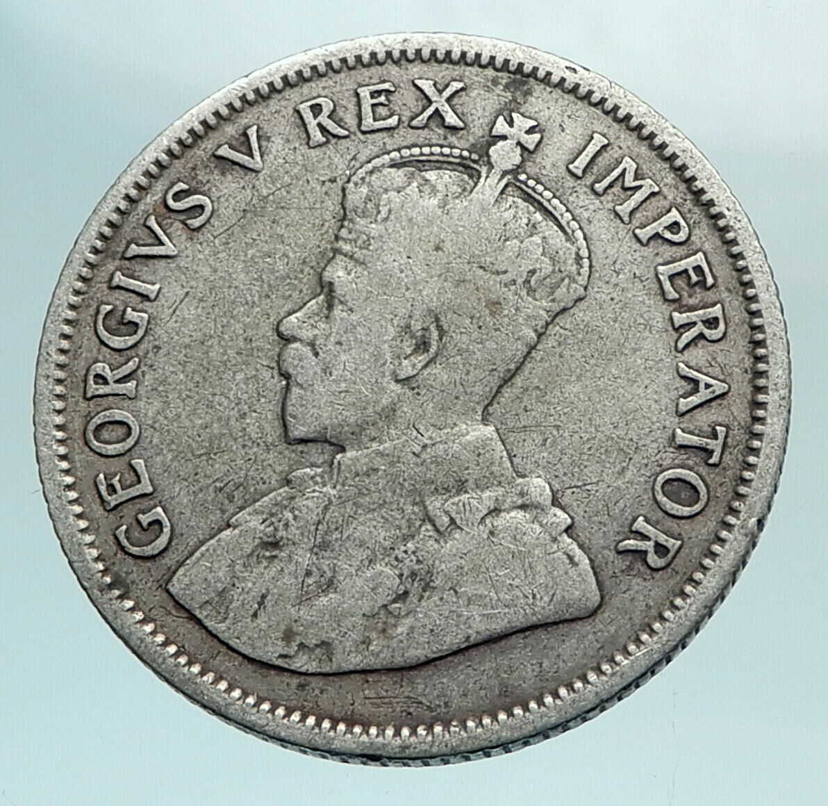 1927 SOUTH AFRICA under UK King GEORGE V Antique OLD Silver Shilling Coin i79575