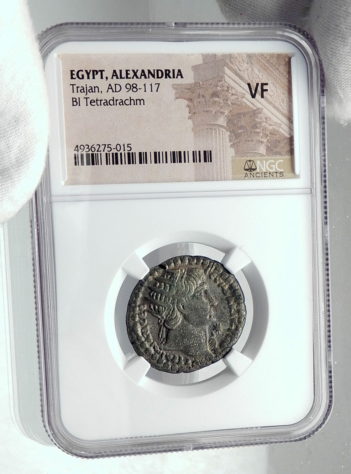 TRAJAN Genuine Ancient Alexandria Egypt Tetradrachm Roman Coin ZEUS NGC i81694