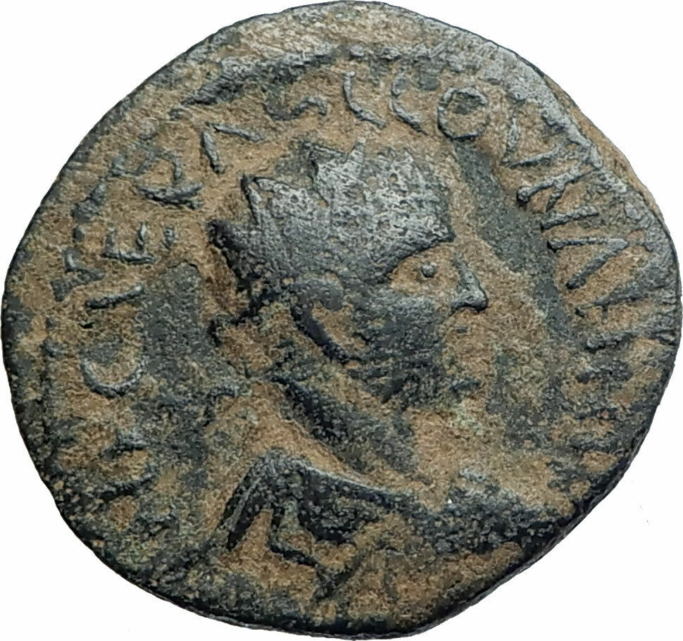 VALERIAN I Authentic Ancient Antioch Pisidia Roman Coin LEGION STANDARDS i79356