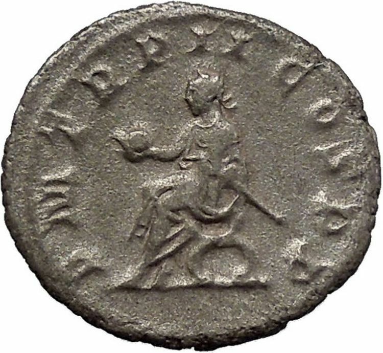 Philip I the Arab on curule seat 245AD Rare Silver Ancient Roman Coin i45588