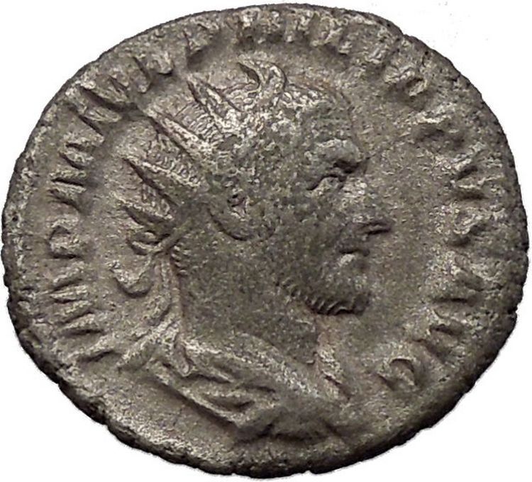 Philip I the Arab on curule seat 245AD Rare Silver Ancient Roman Coin i45588