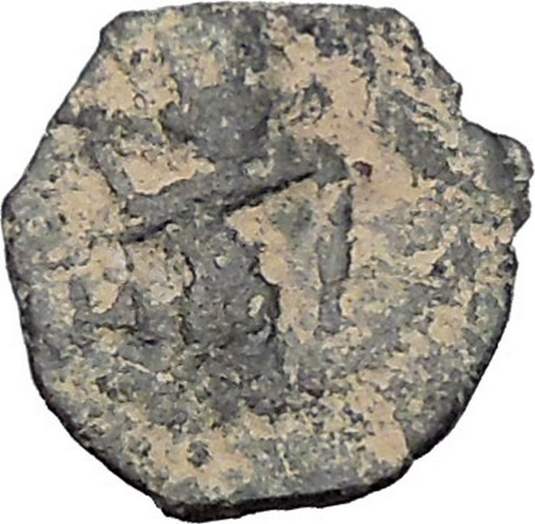 ARETAS IV & SHAQUILATH Arab Kingdom of Nabataea PETRA Ancient Greek Coin i46925