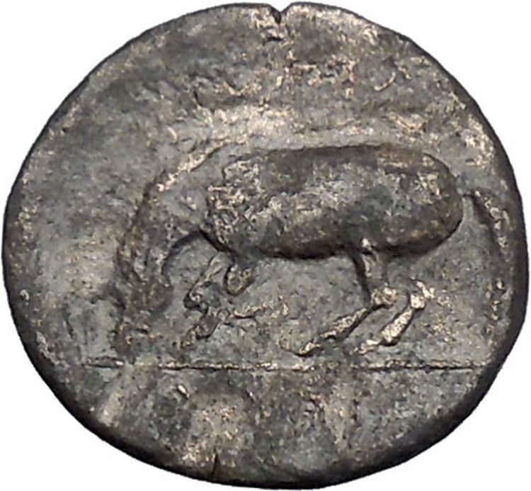 LARISSA in THESSALY 360BC Nymph Horse Authentic Ancient Greek Coin i49238