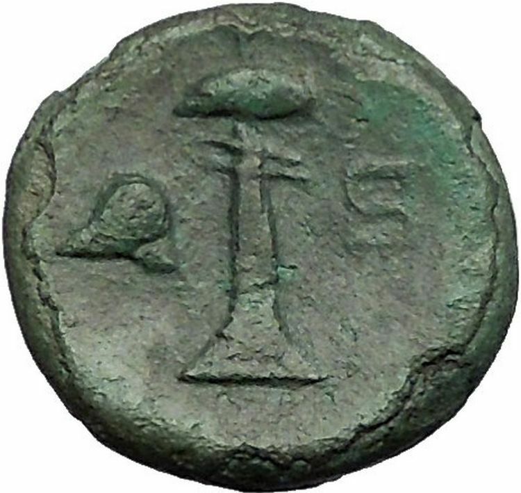 ARGOS in ARGOLIS 260BC Hera Fountain Helmet Authentic Ancient Greek Coin i56237