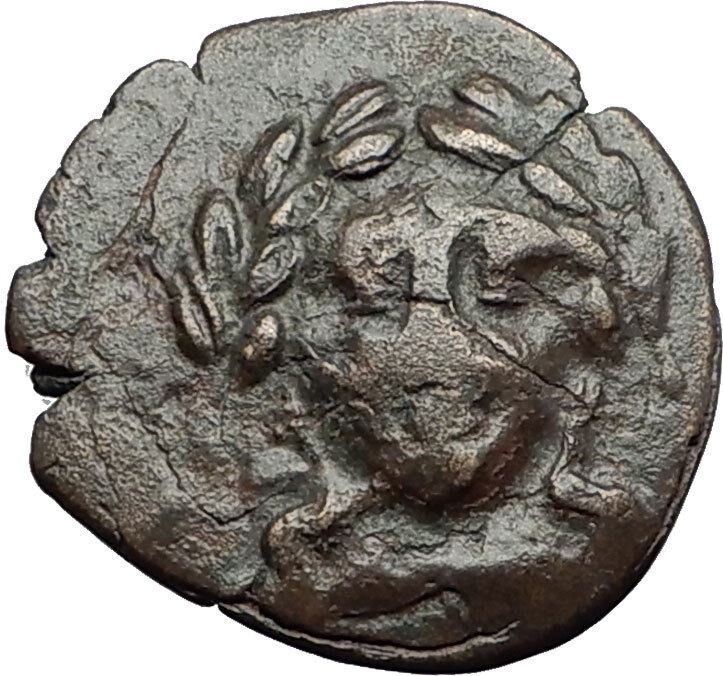 ALEXANDRIA TROAS 164BC Apollo Facing Lyre Authentic Ancient Greek Coin i59692