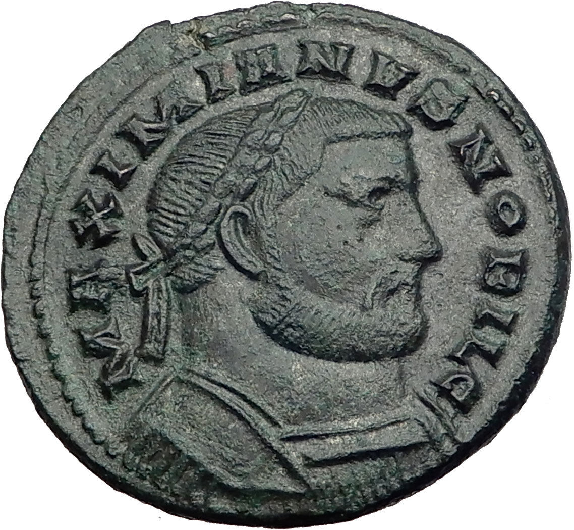 GALERIUS 303AD RARE Follis of LONDINIUM London Mint Ancient Roman Coin i63985